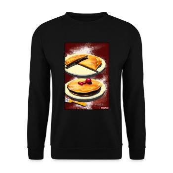 Crêpes Petit déjeuner Nourriture délicieuse Cuisson des aliments - Sweat-shirt Unisexe - noir - Devant - Alina (178cm) & Michal (187cm)