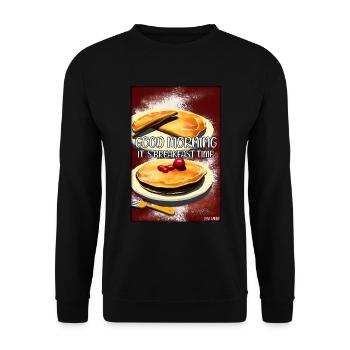 Good Morning, It's Breakfast Time - Pfannekuchen - Unisex Sweatshirt - black - Front - Alina (178cm) & Michal (187cm)