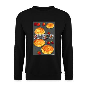 Good Morning, It's Breakfast Time - Pfannekuchen - Unisex Sweatshirt - black - Front - Alina (178cm) & Michal (187cm)