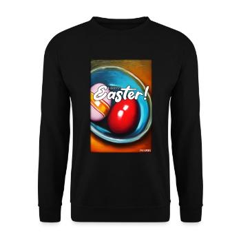 Happy Easter - Easter Egg Easter Easter Colorful Eggs - Unisex Sweatshirt - black - Front - Alina (178cm) & Michal (187cm)