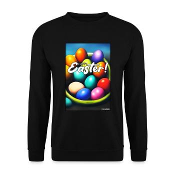 Happy Easter - Easter Egg Easter Easter Colorful Eggs - Unisex Sweatshirt - black - Front - Alina (178cm) & Michal (187cm)