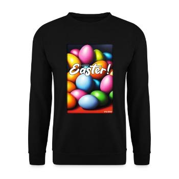 Happy Easter - Easter Egg Easter Easter Colorful Eggs - Unisex Sweatshirt - black - Front - Alina (178cm) & Michal (187cm)