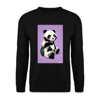 Panda Polygon Wild Pandabär Wildnis Zoo Tier - Unisex Pullover - Schwarz - Vorne - Alina (178cm) & Michal (187cm)