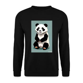Panda Polygon Wild Pandabär Wildnis Zoo Tier - Unisex Pullover - Schwarz - Vorne - Alina (178cm) & Michal (187cm)