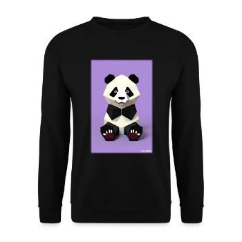 Panda Polygon Wild Pandabär Wildnis Zoo Tier - Unisex Pullover - Schwarz - Vorne - Alina (178cm) & Michal (187cm)