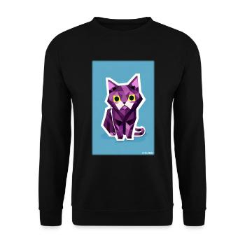 Katze Kater Polygon Tier Stubentiger Haustier - Unisex Pullover - Schwarz - Vorne - Alina (178cm) & Michal (187cm)