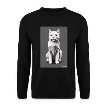 Katze Kater Polygon Tier Stubentiger Haustier - Unisex Pullover - Schwarz - Vorne - Alina (178cm) & Michal (187cm)