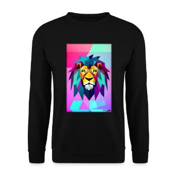 Leo Polygon Arc-en-ciel coloré sauvage Faune sauvage - Sweat-shirt Unisexe - noir - Devant - Alina (178cm) & Michal (187cm)