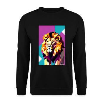 Leo Polygon Arc-en-ciel coloré sauvage Faune sauvage - Sweat-shirt Unisexe - noir - Devant - Alina (178cm) & Michal (187cm)