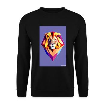 Leo Polygon Arc-en-ciel coloré sauvage Faune sauvage - Sweat-shirt Unisexe - noir - Devant - Alina (178cm) & Michal (187cm)