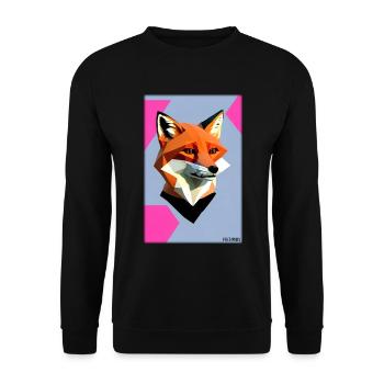 Fox Polygon Forest Dwellers Forest Animal Wilderness Animal - Unisex Sweatshirt - black - Front - Alina (178cm) & Michal (187cm)