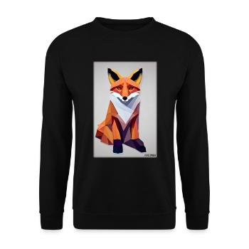 Fox Polygon Forest Dwellers Forest Animal Wilderness Animal - Unisex Sweatshirt - black - Front - Alina (178cm) & Michal (187cm)