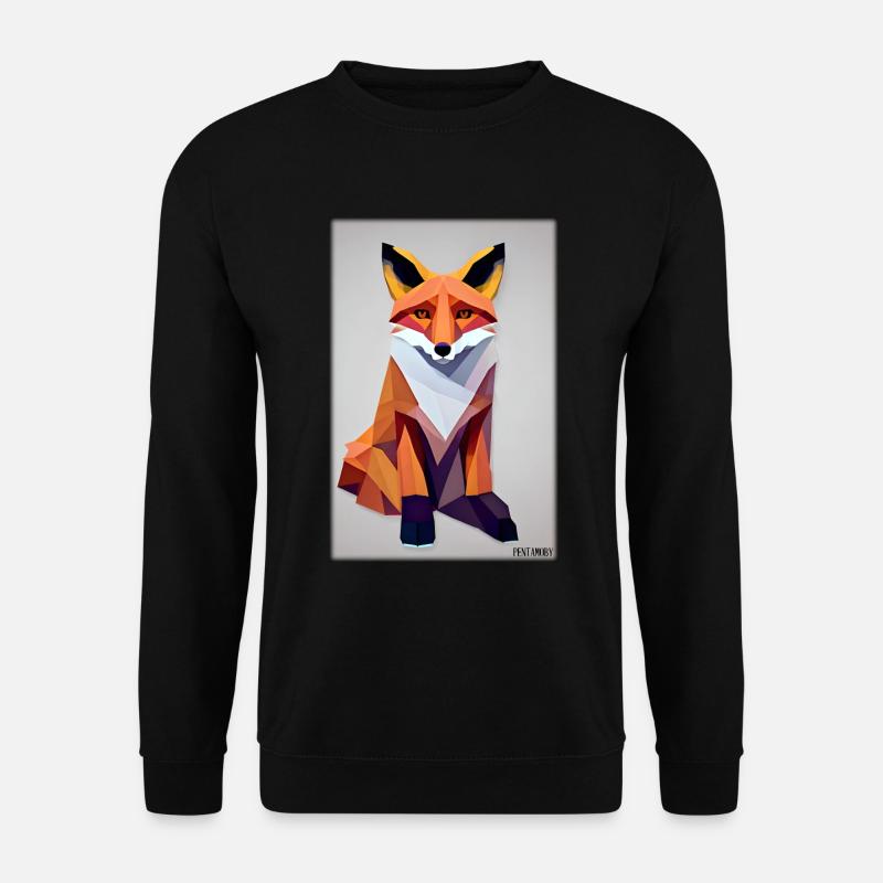 Fuchs Polygon Waldbewohner Waldtier Wildnis Tier - Unisex Pullover - Schwarz
