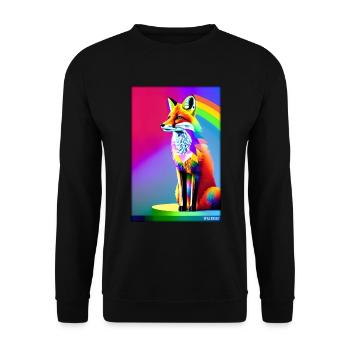 Fox Polygon Forest Dwellers Forest Animal Wilderness Animal - Unisex Sweatshirt - black - Front - Alina (178cm) & Michal (187cm)