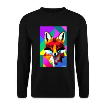 Fox Polygon Forest Dwellers Forest Animal Wilderness Animal - Unisex Sweatshirt - black - Front - Alina (178cm) & Michal (187cm)