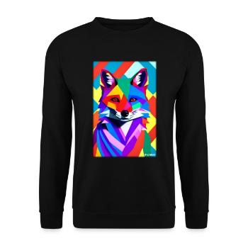 Fox Polygon Forest Dwellers Forest Animal Wilderness Animal - Unisex Sweatshirt - black - Front - Alina (178cm) & Michal (187cm)