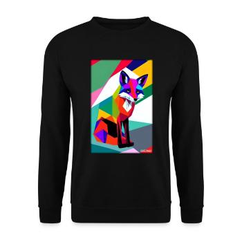 Fox Polygon Forest Dwellers Forest Animal Wilderness Animal - Unisex Sweatshirt - black - Front - Alina (178cm) & Michal (187cm)