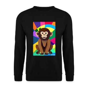 Affe Polygon Tiere Wildnis Zoo Afrika Safari - Unisex Pullover - Schwarz - Vorne - Alina (178cm) & Michal (187cm)