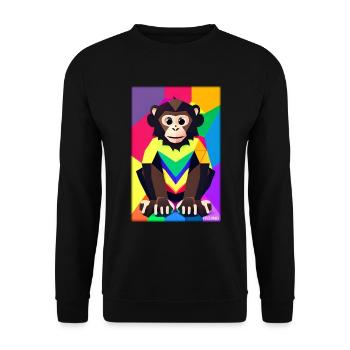 Affe Polygon Tiere Wildnis Zoo Afrika Safari - Unisex Pullover - Schwarz - Vorne - Alina (178cm) & Michal (187cm)