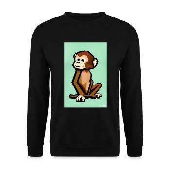 Affe Polygon Tiere Wildnis Zoo Afrika Safari - Unisex Pullover - Schwarz - Vorne - Alina (178cm) & Michal (187cm)