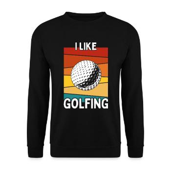I LIKE GOLFING GOLF - Unisex Sweatshirt - black - Front - Alina (178cm) & Michal (187cm)