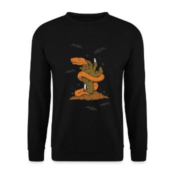 Halloween Illustration - Unisex Pullover - Schwarz - Vorne - Alina (178cm) & Michal (187cm)