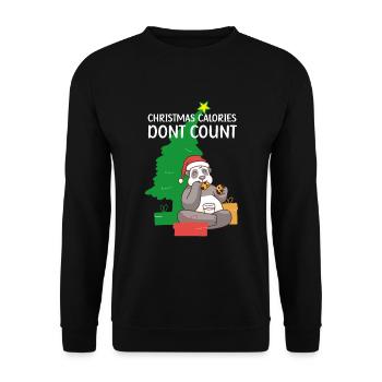Christmas calories don't count, panda, christmas - Unisex Sweatshirt - black - Front - Alina (178cm) & Michal (187cm)