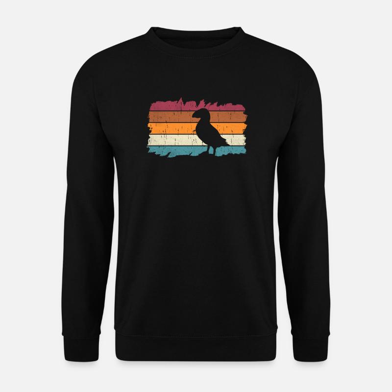 Retro Papageitaucher Puffin Papageientaucher - Unisex Pullover - Schwarz