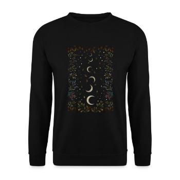 Crescent Moon Garden T Shirt - Unisex Sweatshirt - black - Front - Alina (178cm) & Michal (187cm)