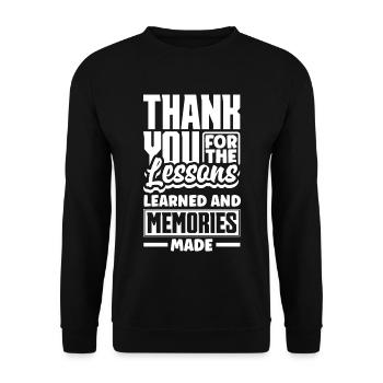 Merci pour les leçons apprises et les souvenirs - Sweat-shirt Unisexe - noir - Devant - Alina (178cm) & Michal (187cm)