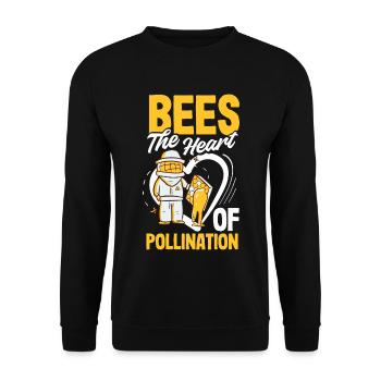 Beekeeper Heartbeat Honeycomb Love Pollination - Unisex Sweatshirt - black - Front - Alina (178cm) & Michal (187cm)