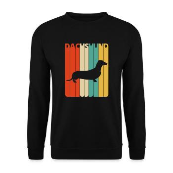Retro Vintage Dachshund Gifts for Dog Lovers.Puppy - Unisex Sweatshirt - black - Front - Alina (178cm) & Michal (187cm)
