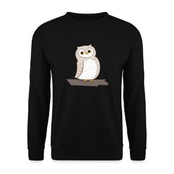 Bird Owl - Unisex Sweatshirt - black - Front - Alina (178cm) & Michal (187cm)