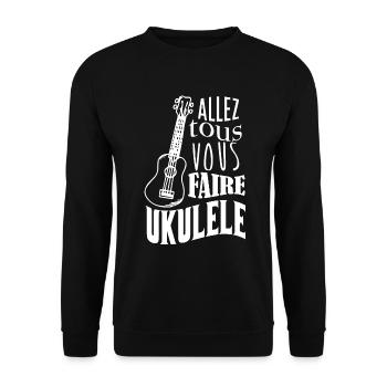 Ukulélé cadeau drôle instrument de musique - Sweat-shirt Unisexe - noir - Devant - Alina (178cm) & Michal (187cm)