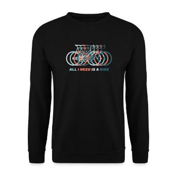 ALL I NEED IS A BIKE - Unisex Pullover - Schwarz - Vorne - Alina (178cm) & Michal (187cm)