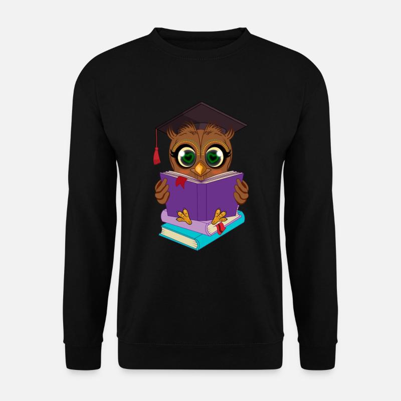 Büchereule Leseeule - Unisex Pullover - Schwarz