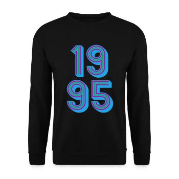 1995 Year of birth | Colors changeable - Unisex Sweatshirt - black - Front - Alina (178cm) & Michal (187cm)