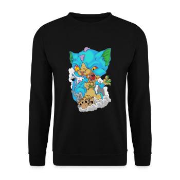 Katze Chaton Chat Monstre - Sweat-shirt Unisexe - noir - Devant - Alina (178cm) & Michal (187cm)