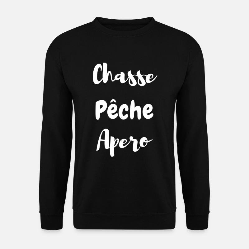 Chasse pêche apéro - Sweat-shirt Unisexe - noir
