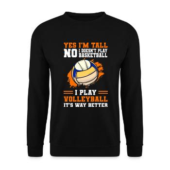 Sports Player BeachBall Team - Unisex Sweatshirt - black - Front - Alina (178cm) & Michal (187cm)