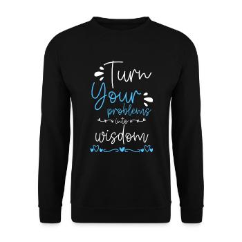Problem Fun No problem Motto - Unisex Sweatshirt - black - Front - Alina (178cm) & Michal (187cm)