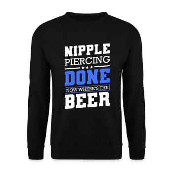 Piercer Jewelry Humor - Unisex Sweatshirt - black - Front - Alina (178cm) & Michal (187cm)