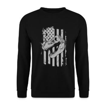 Dinosaurier Triceratops Fleischfresser Fossil - Unisex Pullover - Schwarz - Vorne - Alina (178cm) & Michal (187cm)