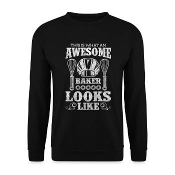 pâtisserie, pâtisserie, tarte, travail - Sweat-shirt Unisexe - noir - Devant - Alina (178cm) & Michal (187cm)