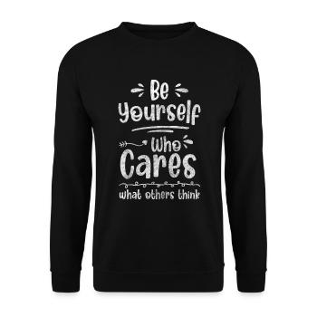 Je m’en fiche, désintérêt, devise, sérénité - Sweat-shirt Unisexe - noir - Devant - Alina (178cm) & Michal (187cm)
