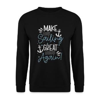 Sailboat Captain Ocean Cruise - Unisex Sweatshirt - black - Front - Alina (178cm) & Michal (187cm)