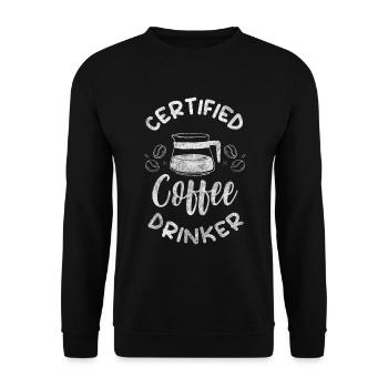 Kaffeeliebhaber Frühstück Cappuccino Coffeeshop - Unisex Pullover - Schwarz - Vorne - Alina (178cm) & Michal (187cm)
