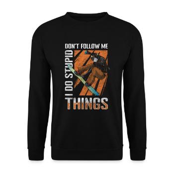 Snowboard Tailgrab Winterurlaub - Unisex Pullover - Schwarz - Vorne - Alina (178cm) & Michal (187cm)