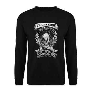 Luge Sports d’hiver Vacances au ski - Sweat-shirt Unisexe - noir - Devant - Alina (178cm) & Michal (187cm)