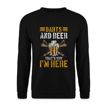 Darts Target Competition - Unisex Sweatshirt - black - Front - Alina (178cm) & Michal (187cm)